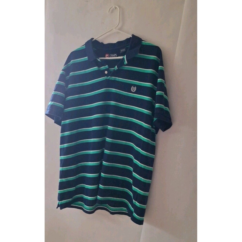 Chaps Polo Striped 100%Cotton Striped Preppy Men’s Size XL/EG